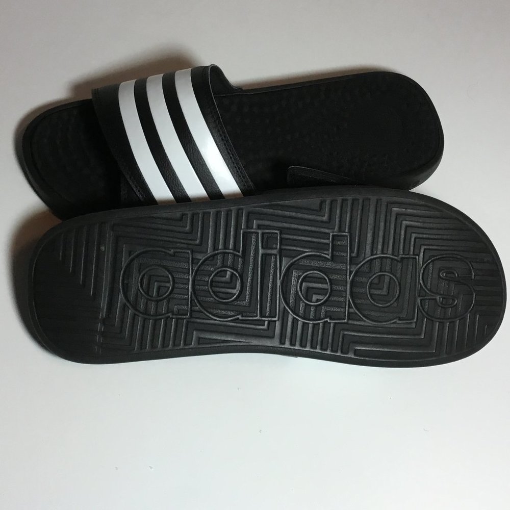 Adidas Men's Adissage Slides Triple Stripe Black Size 13 Excellent! - Picture 8 of 8